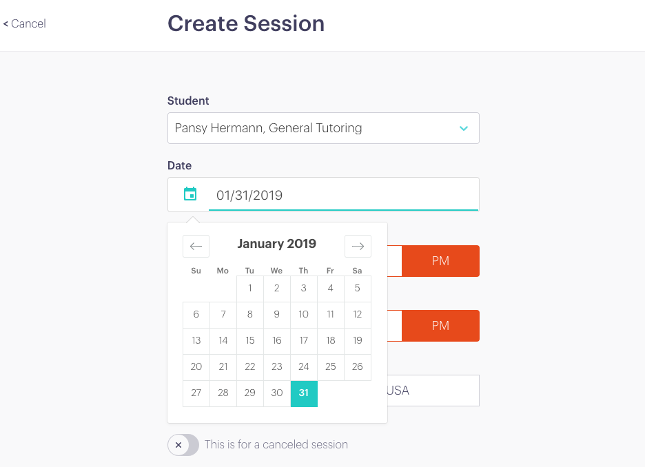 Tutor Schedule Session